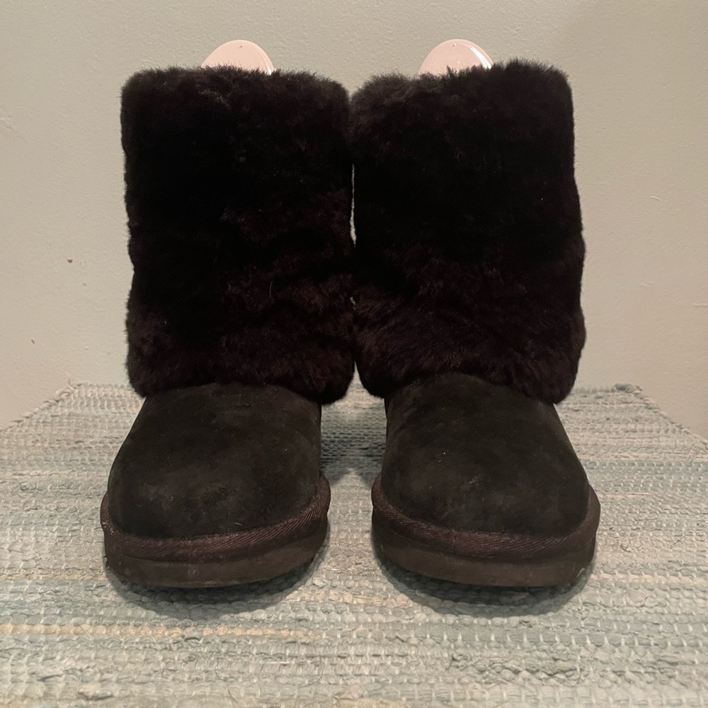 UGG Patten black suede shearling boot. Size 7